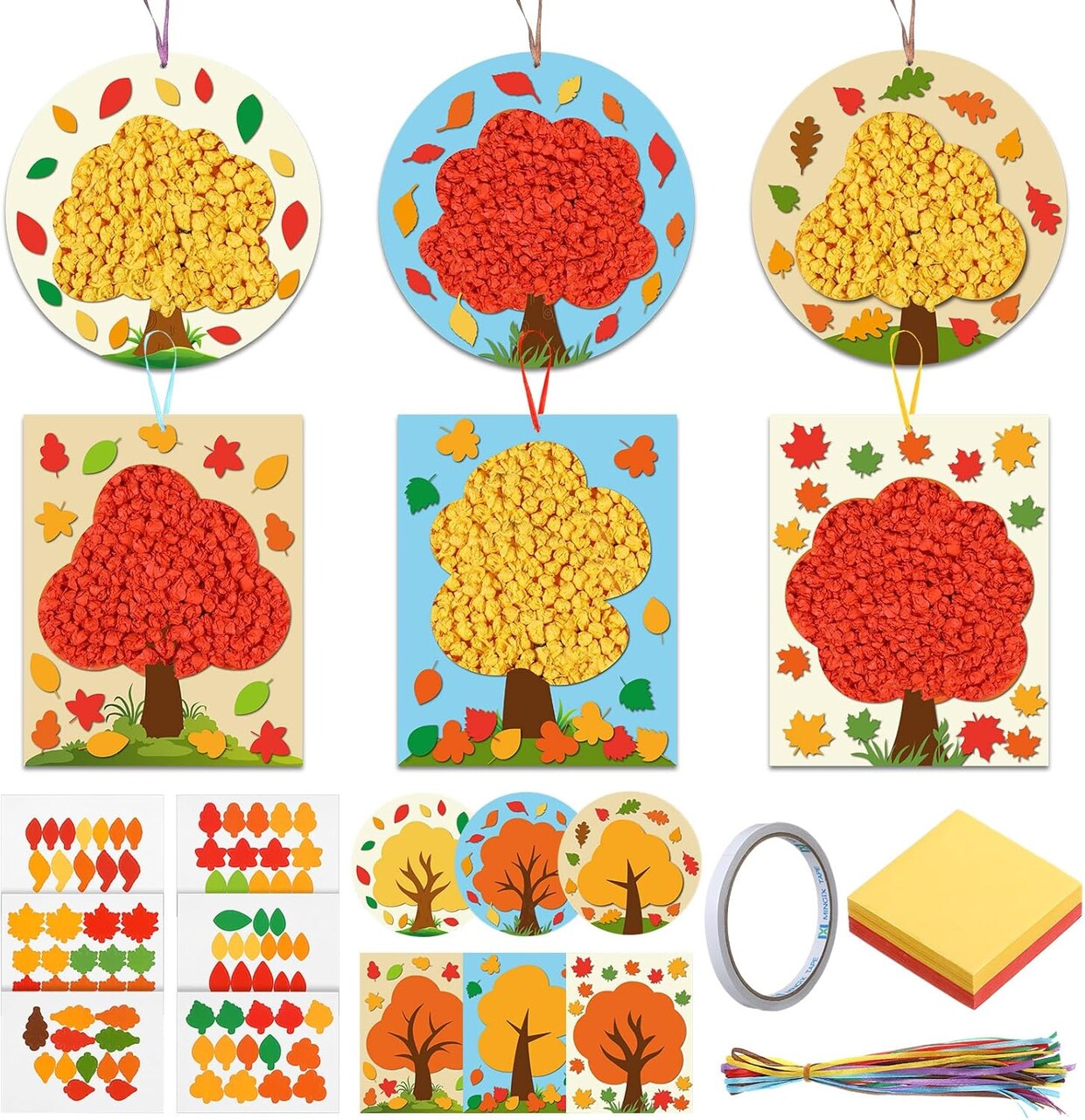 24 Sets Fall Craft for Kids Autumn Tree Craft Kit Fall Classroom Decor